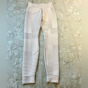 NIKE COURT Women's GX Tennis Leggings Flatliner Print 843982 White/Gray Sz Small